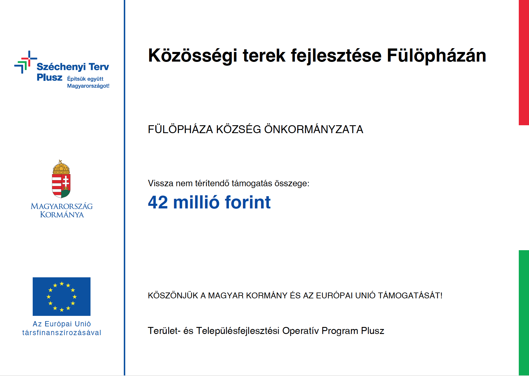 kozossegi terek fejlesztese fulophazan projekttabla
